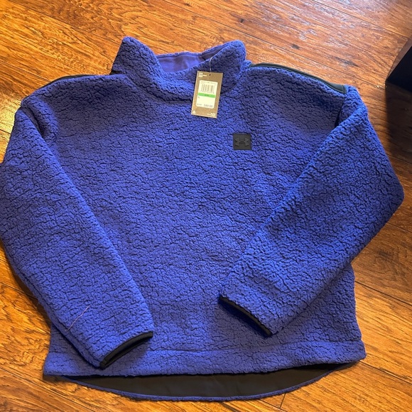 Under Armour Womens UA Sherpa Fleece Pullover Blue Comfort Jacket size l… - Picture 4 of 9